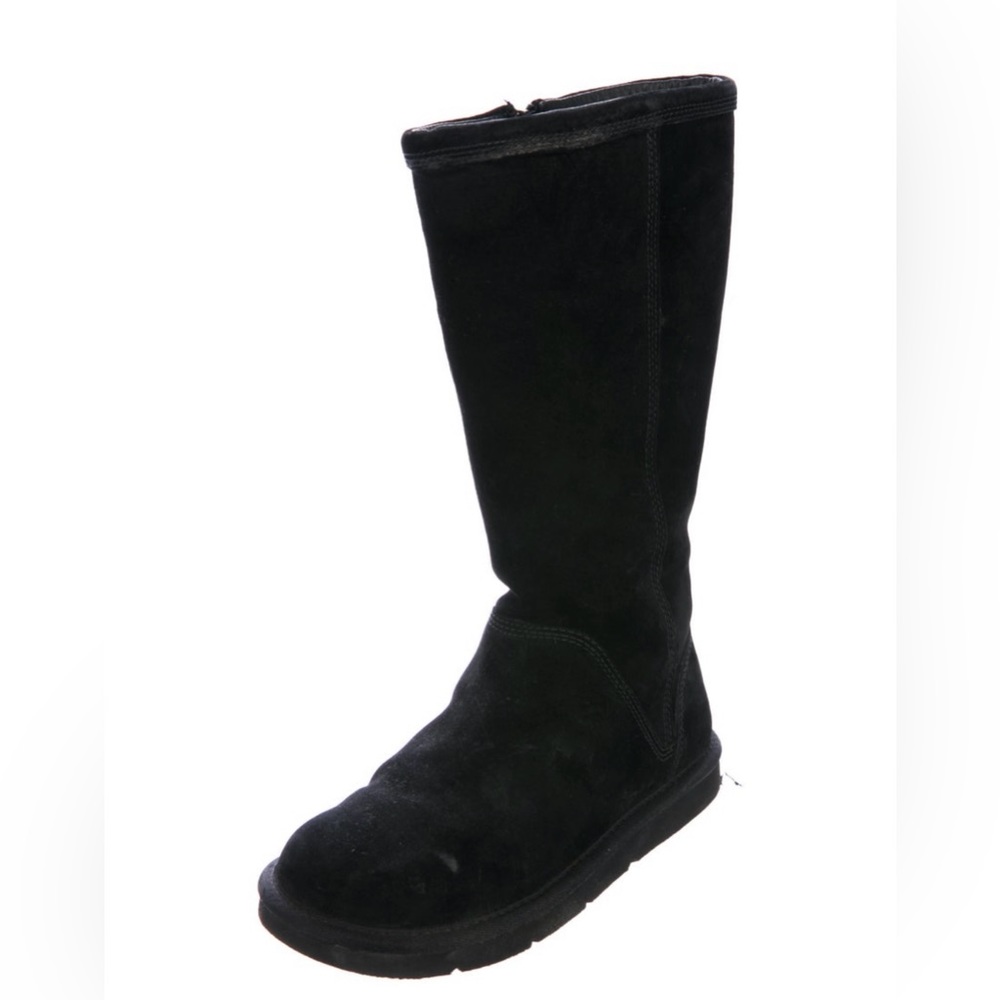 UGG Boots - Women’s Kenly Shearling Black Suede Sheepskin Fur Mid Calf Zip NWOT